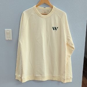 Weld Mfg Cream Crewneck Sweatshirt with Green W Logo NWT